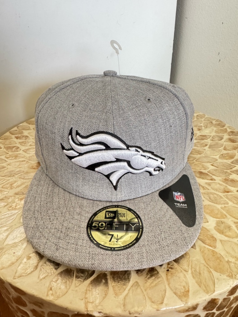 NWTNew Era 59FIFTY Denver Broncos Iron Cloud Gray Fitted Hat size 7 1/2